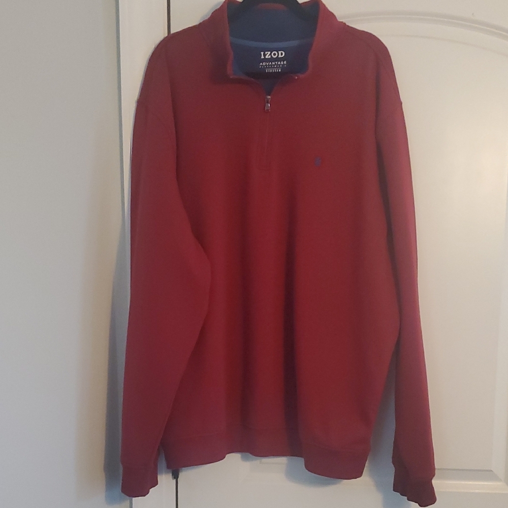 IZOD Men's Burgundy Zip-Up Sweater